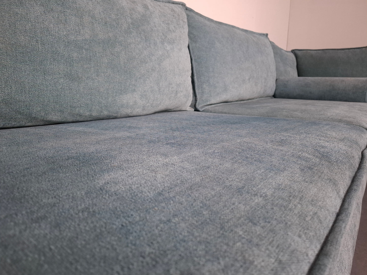 Hoogwaardige hoekbank | Licht blauw