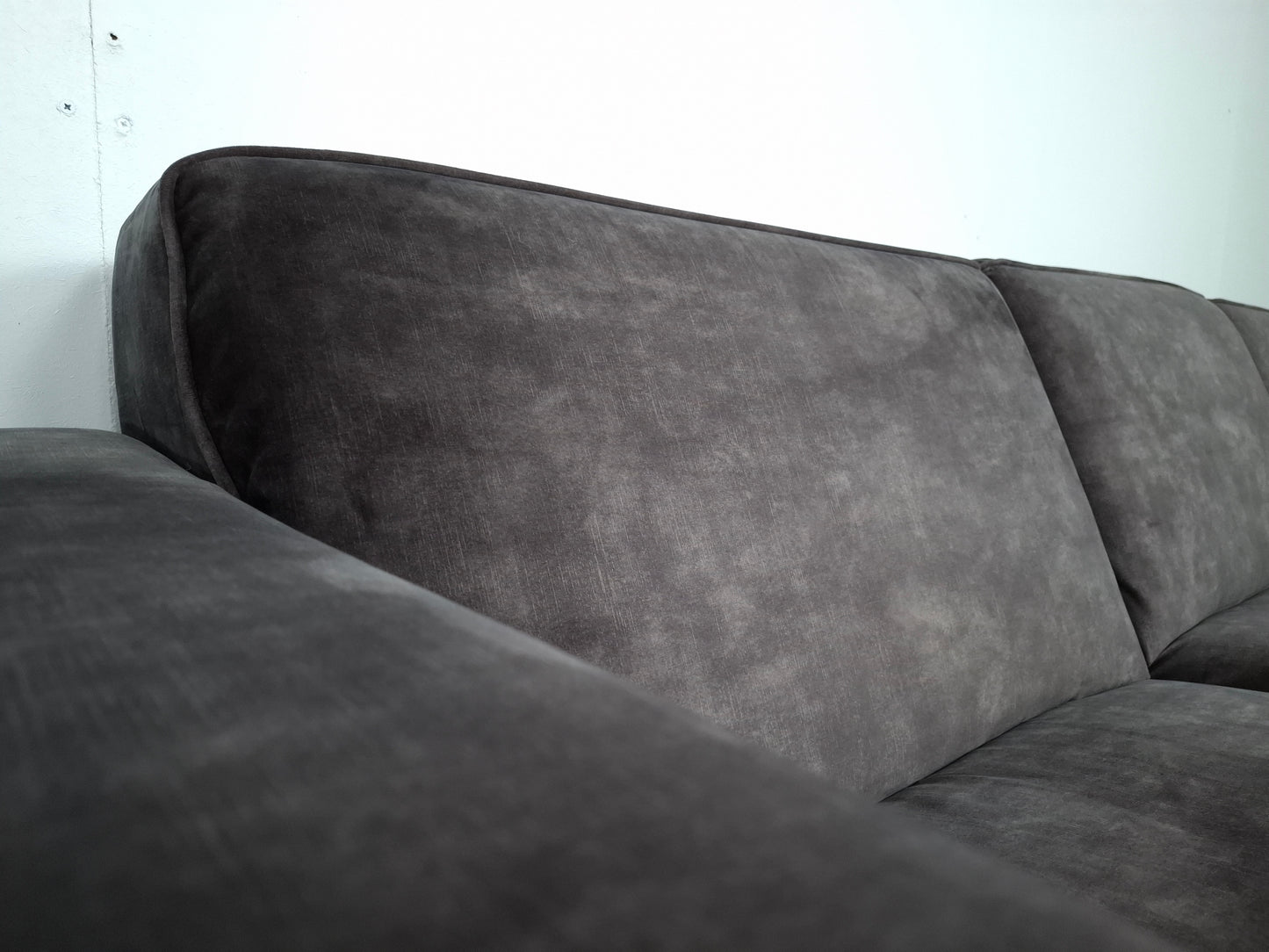 Velourse 3 zits bank met Stonewash | Grijs