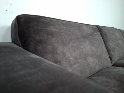 Velourse 3 zits bank met Stonewash | Grijs