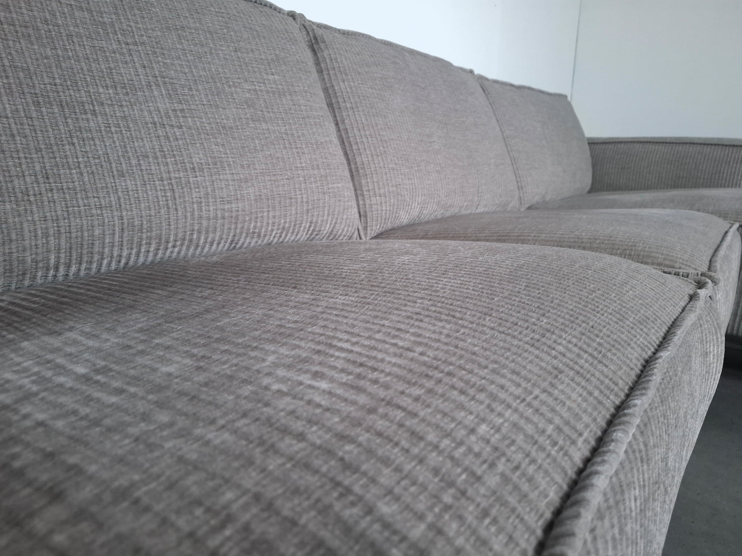 Moderne Rib Hoekbank | Licht grijs