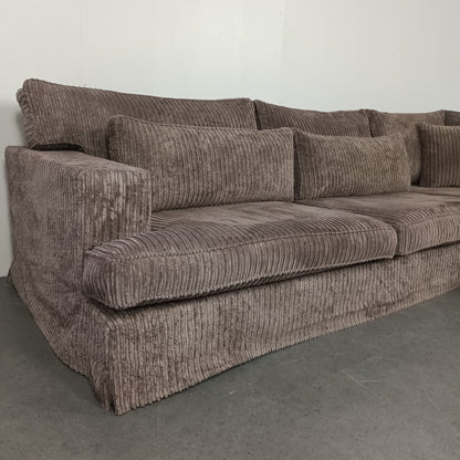 Royale Ribstof hoekbank | creme