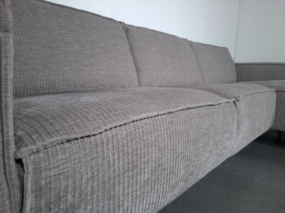 Moderne Rib Hoekbank | Licht grijs