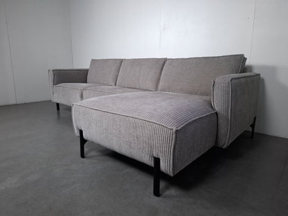 Moderne Rib Hoekbank | Licht grijs