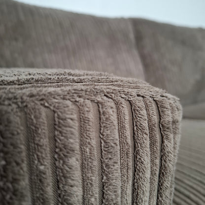 Ribstof 3 zits formaat hoekbank | Taupe bruin