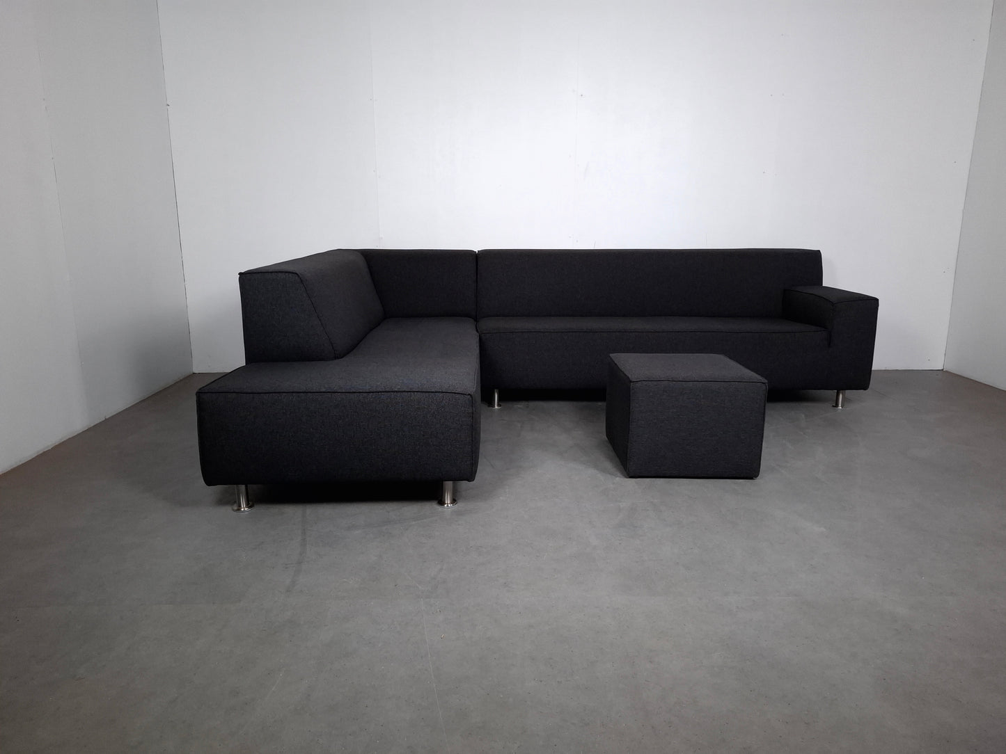 Moderne Hoekbank met Hocker | Grijs