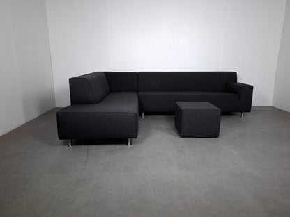 Moderne Hoekbank met Hocker | Grijs