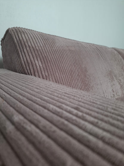 Zachte ribstof 2 zits bank | Roze