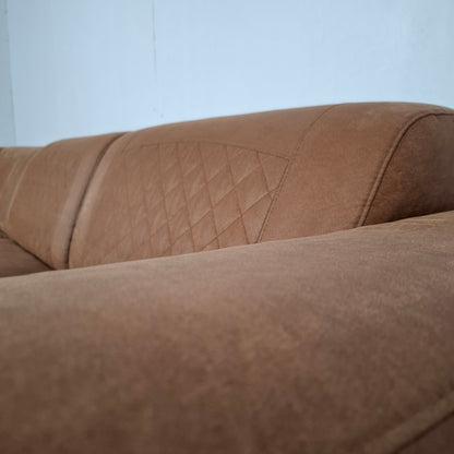 Industriële hoekbank | Cognac bruin