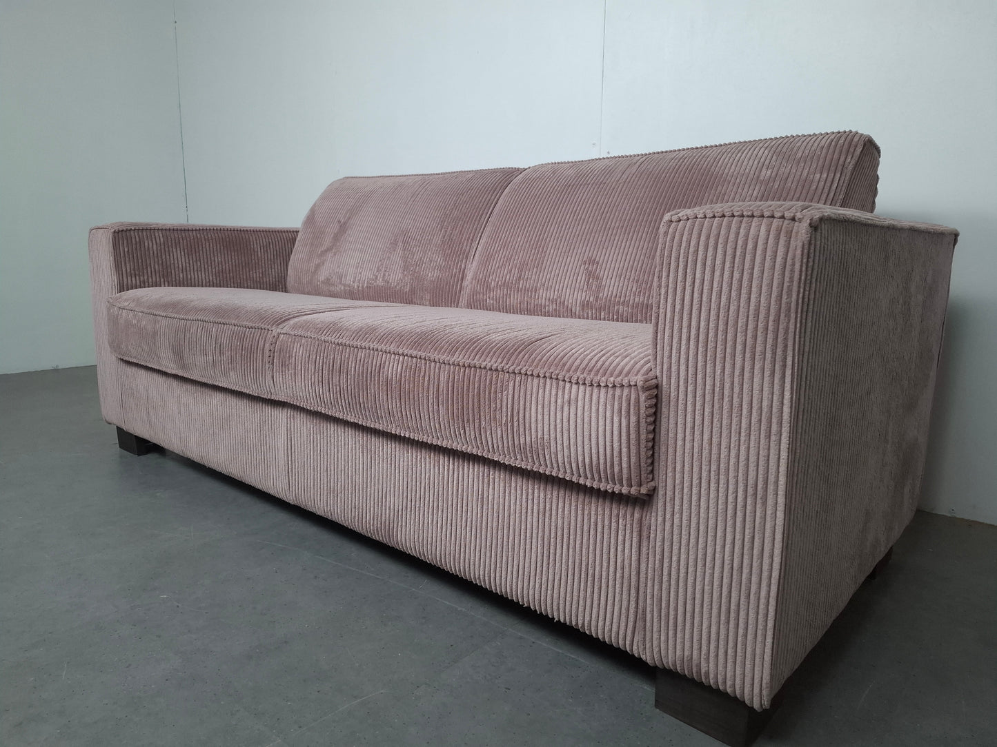 Zachte ribstof 2 zits bank | Roze