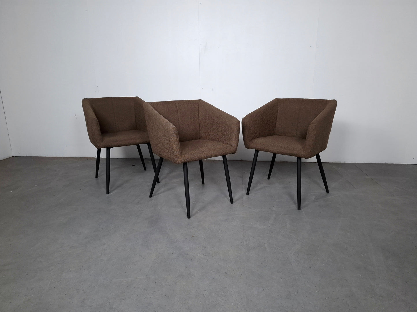 Set van 3 Stijlvolle Corduroy Stoelen | Taupe