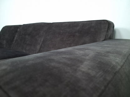 Velourse 3 zits bank met Stonewash | Grijs