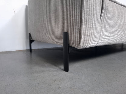 Moderne Rib Hoekbank | Licht grijs