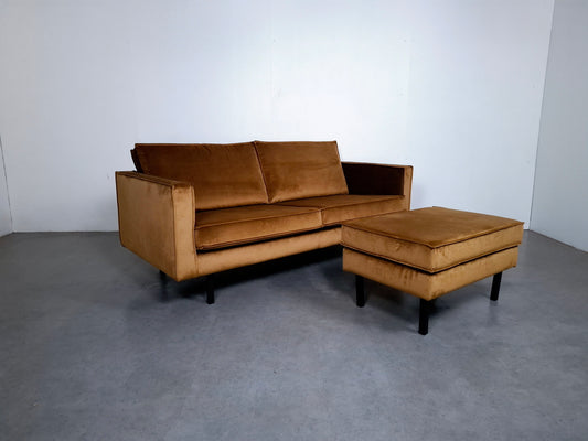 BePureHome 2 zits Bank met Hocker | Honing geel