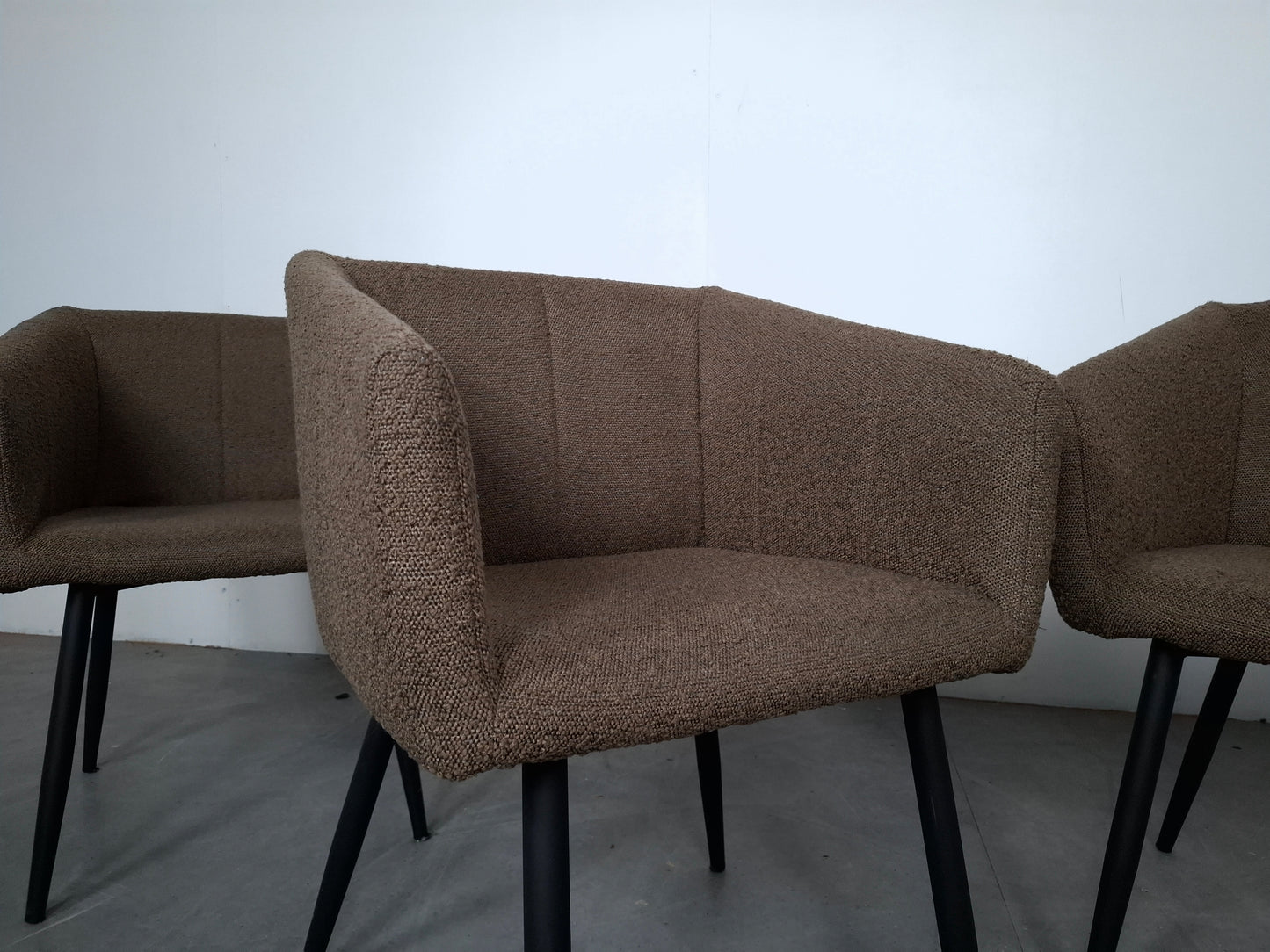 Set van 3 Stijlvolle Corduroy Stoelen | Taupe