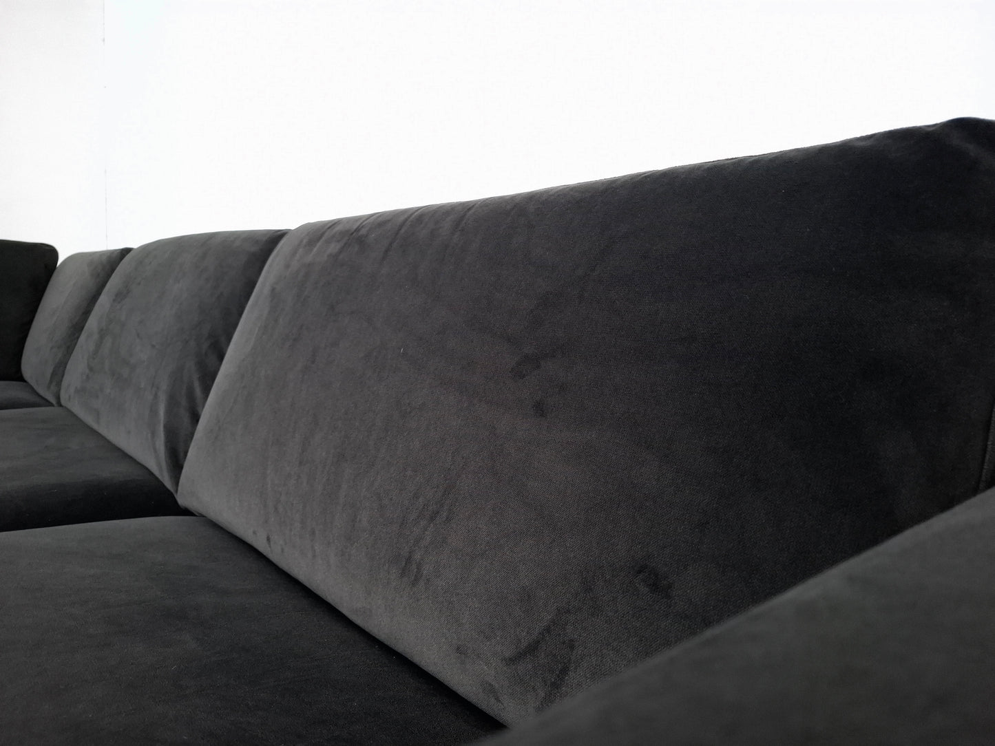 Velourse 4 zits Hoekbank | Grijs