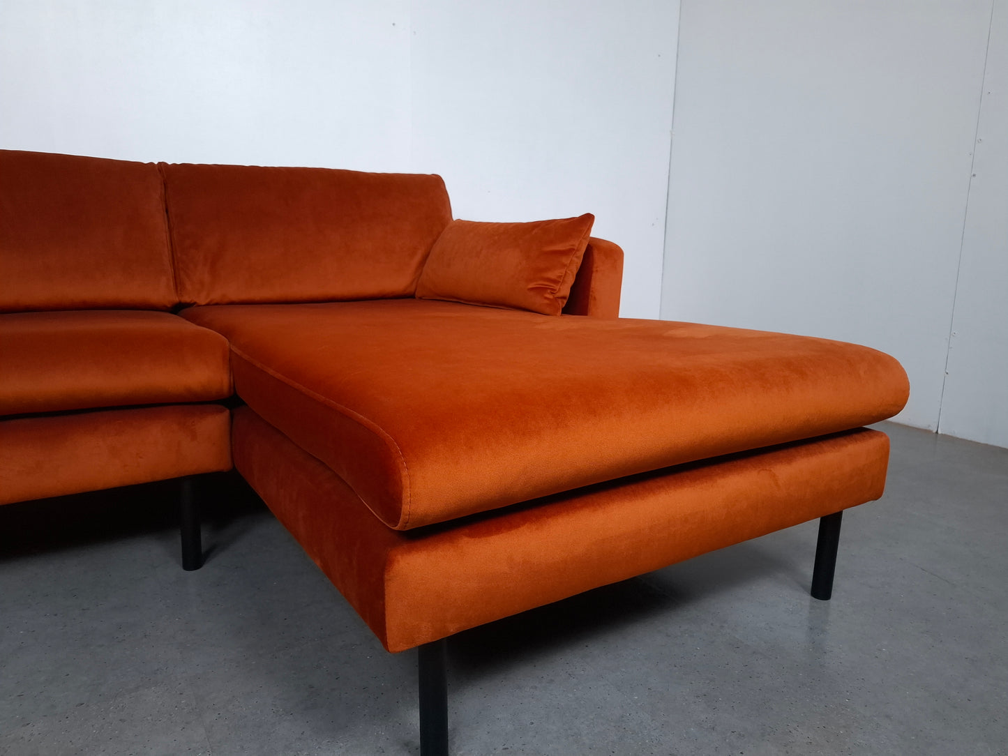 NOUS Living 3 zits hoekbank velvet | Oranje