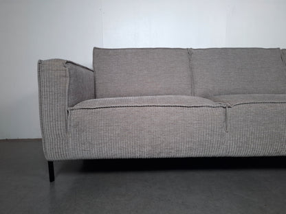 Moderne Rib Hoekbank | Licht grijs