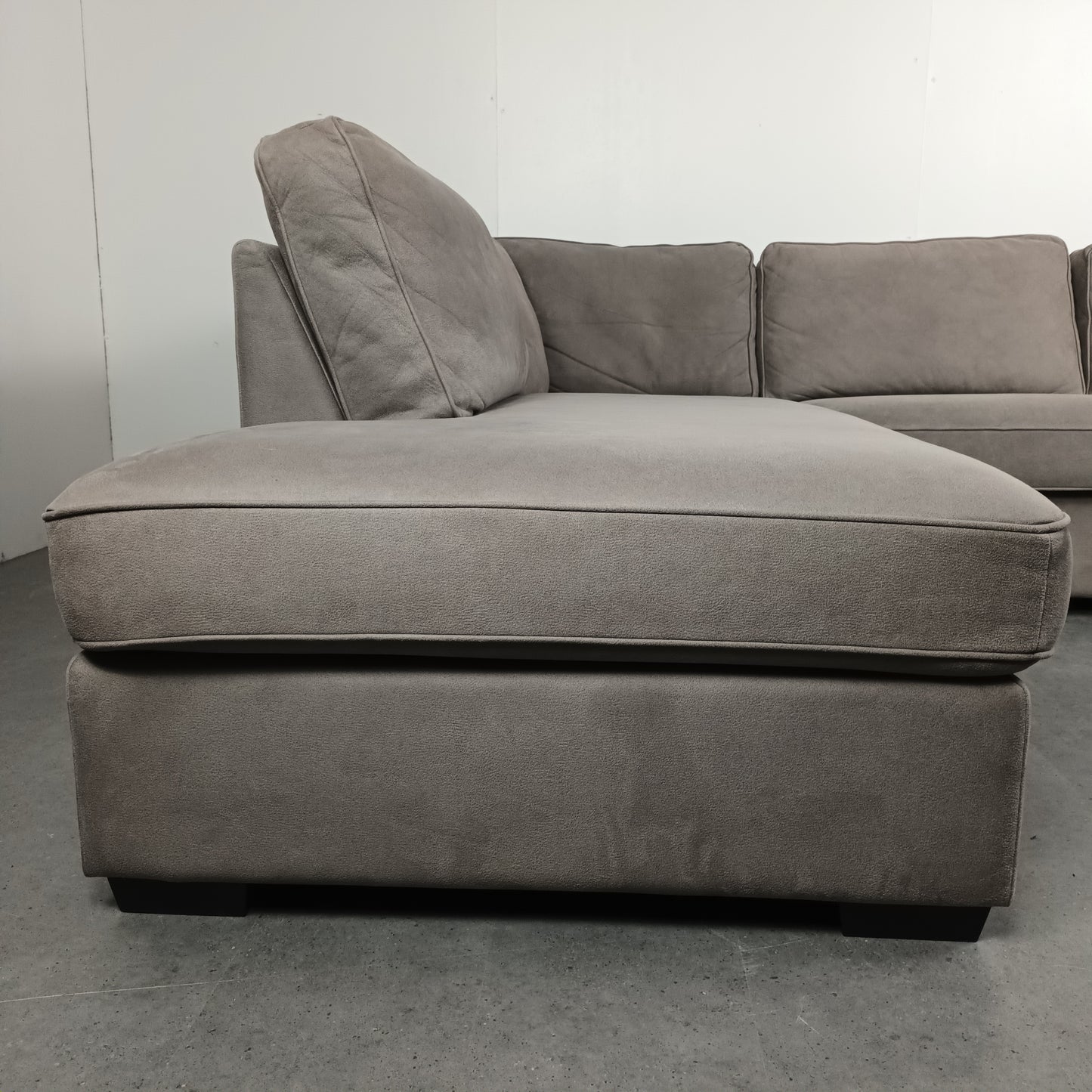 Velourse hoekbank | Wit (vergrijsd)