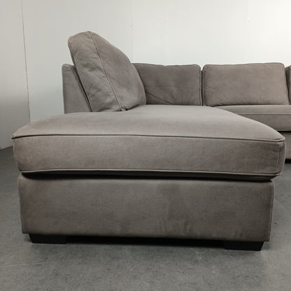 Velourse hoekbank | Wit (vergrijsd)