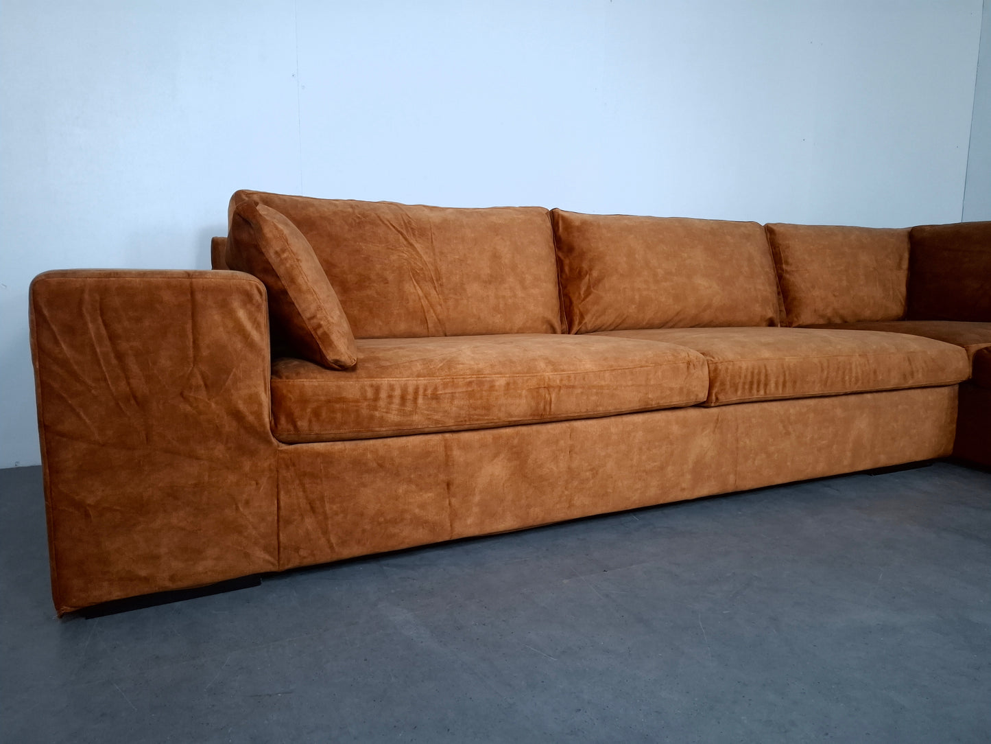 Velourse Hoekbank met 2 sets Hoezen | GRATIS BEZORGING | Gereinigd