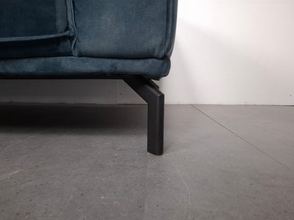 Velourse hoekbank | Petrol blauw