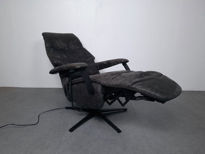 Elektrisch verstelbare relaxstoel Alcantara | Grijs