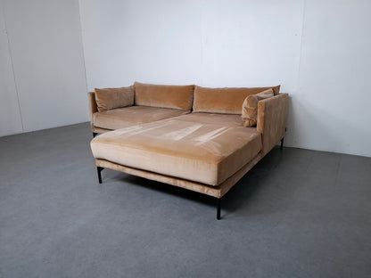 Sofacompany Hoekbank Velourse | Goud / creme