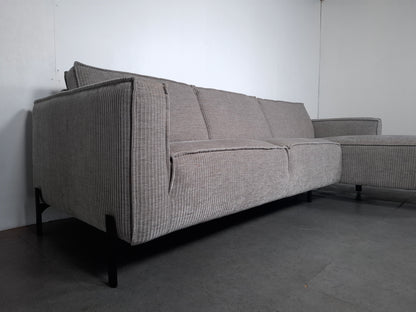 Moderne Rib Hoekbank | Licht grijs