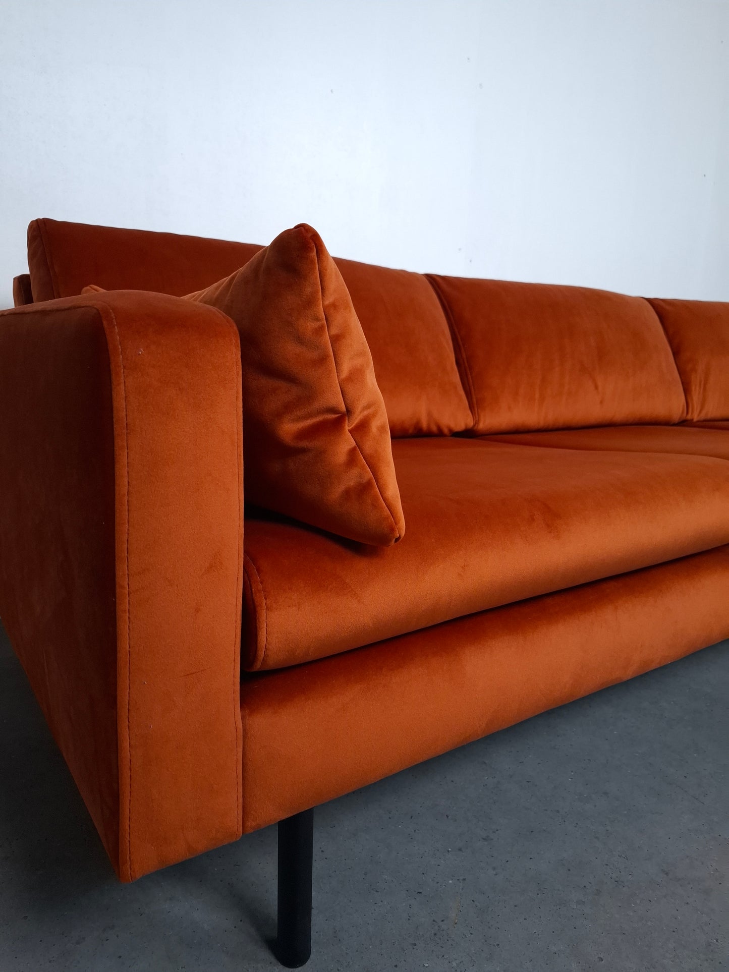 NOUS Living 3 zits hoekbank velvet | Oranje