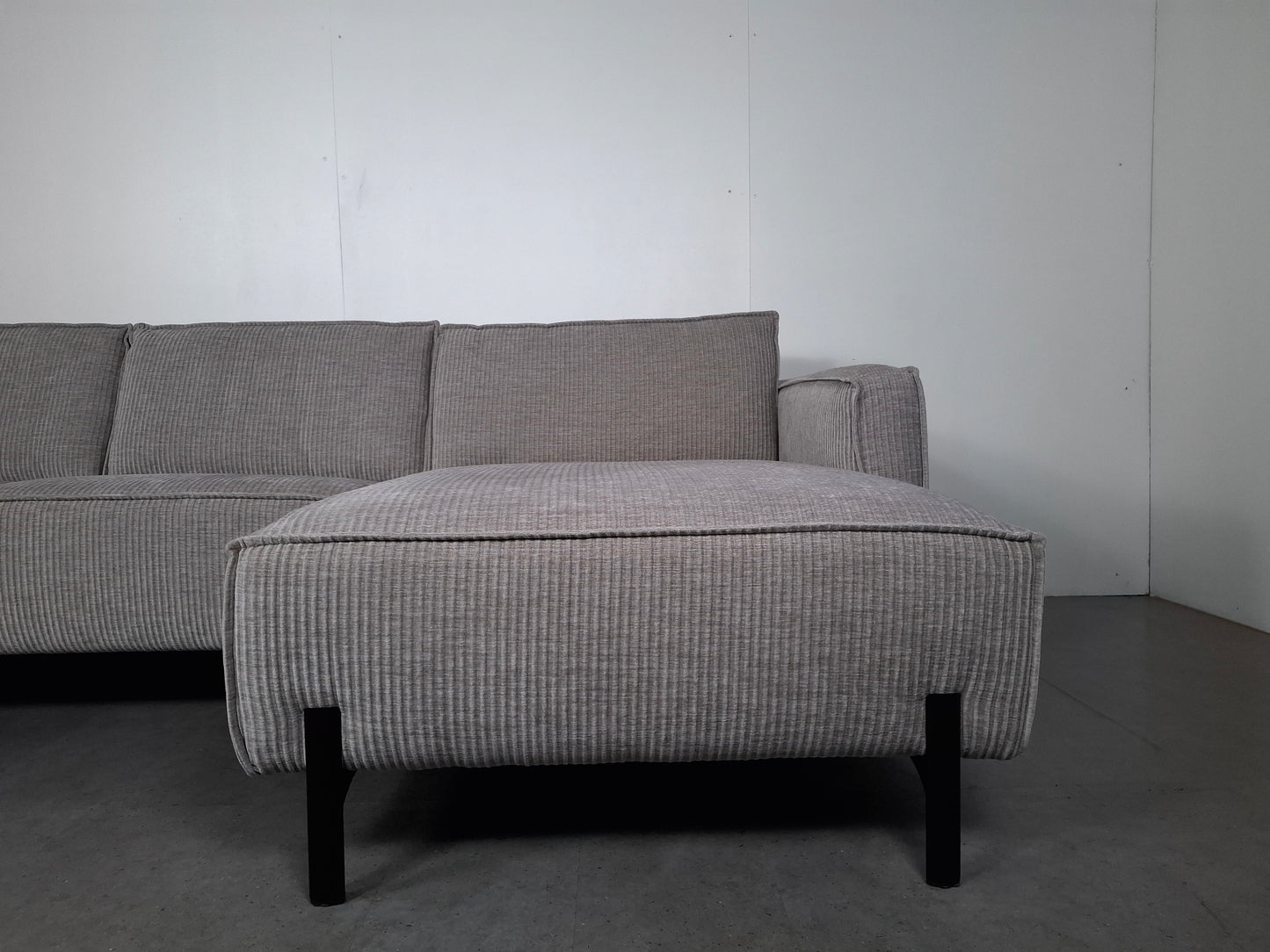 Moderne Rib Hoekbank | Licht grijs