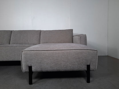 Moderne Rib Hoekbank | Licht grijs