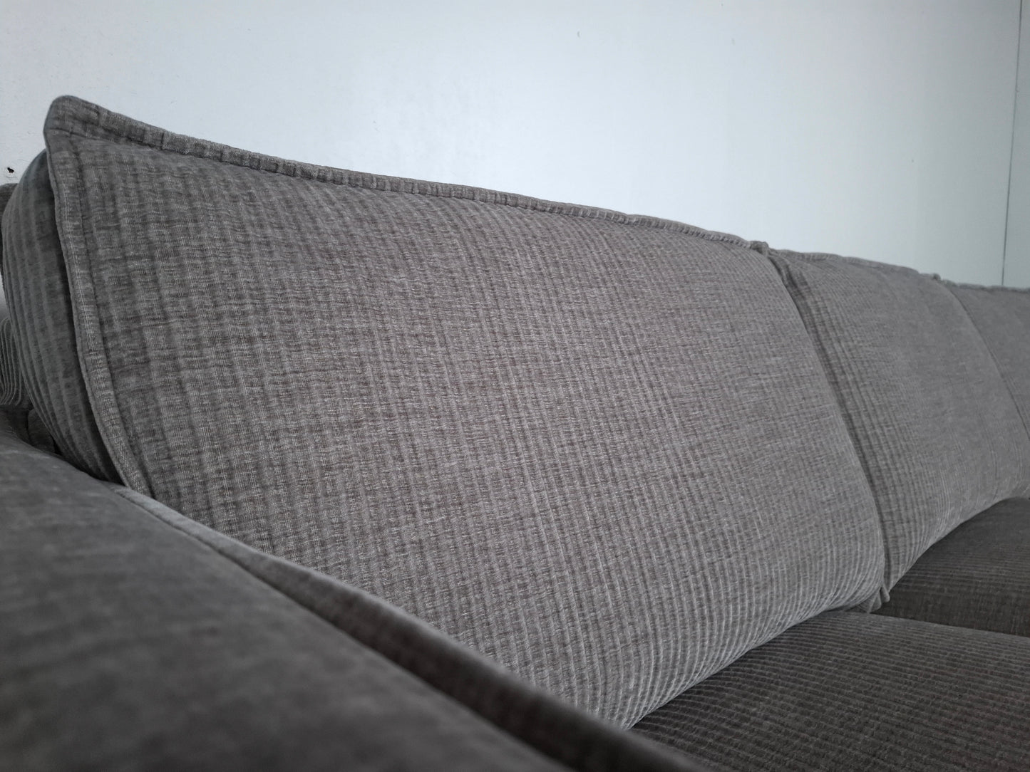 Moderne Rib Hoekbank | Licht grijs