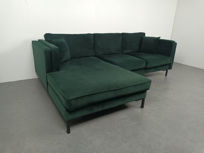 Moderne 3 zits hoekbank | Smaragd groen