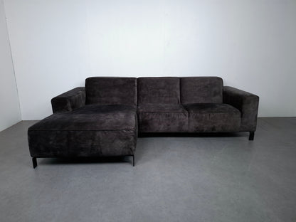 Velourse 3 zits bank met Stonewash | Grijs