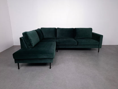 Velourse hoekbank | Groen