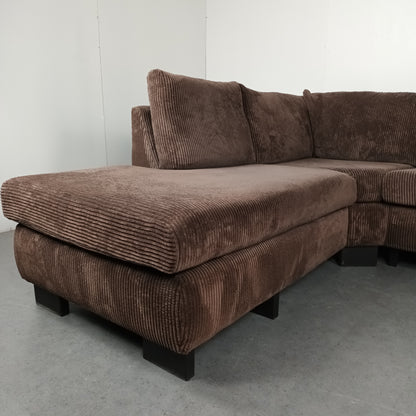 Ribstof hoekbank | Royaal bruin