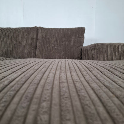 Ribstof 3 zits formaat hoekbank | Taupe bruin