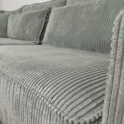Royale Ribstof hoekbank | ijsblauw