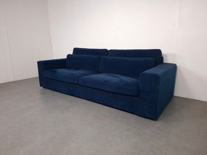 Velourse 4 zits bank | Blauw
