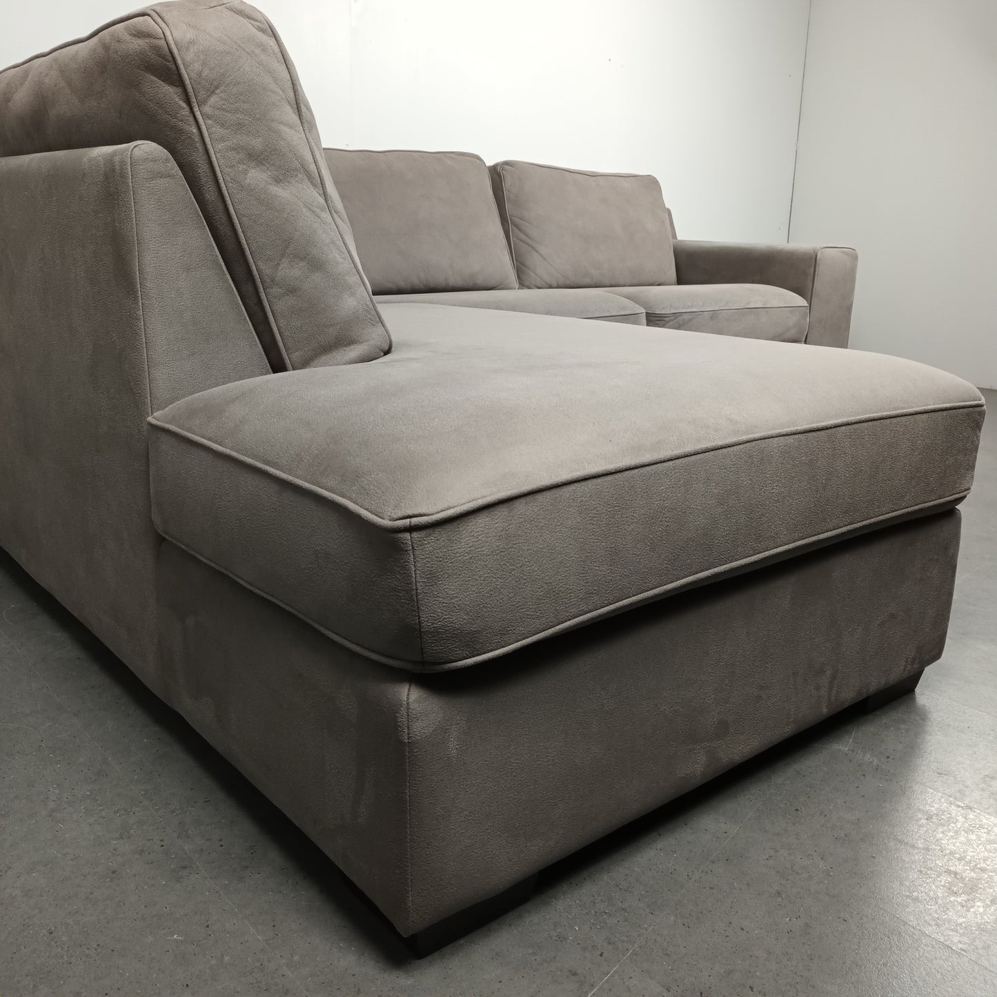 Velourse hoekbank | Wit (vergrijsd)