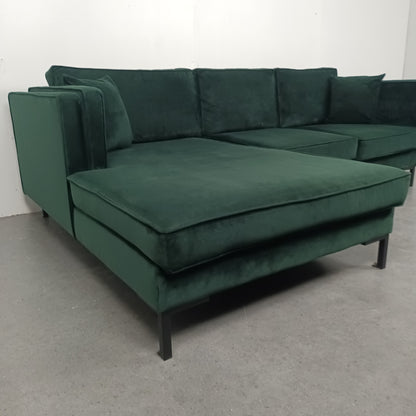 Moderne 3 zits hoekbank | Smaragd groen