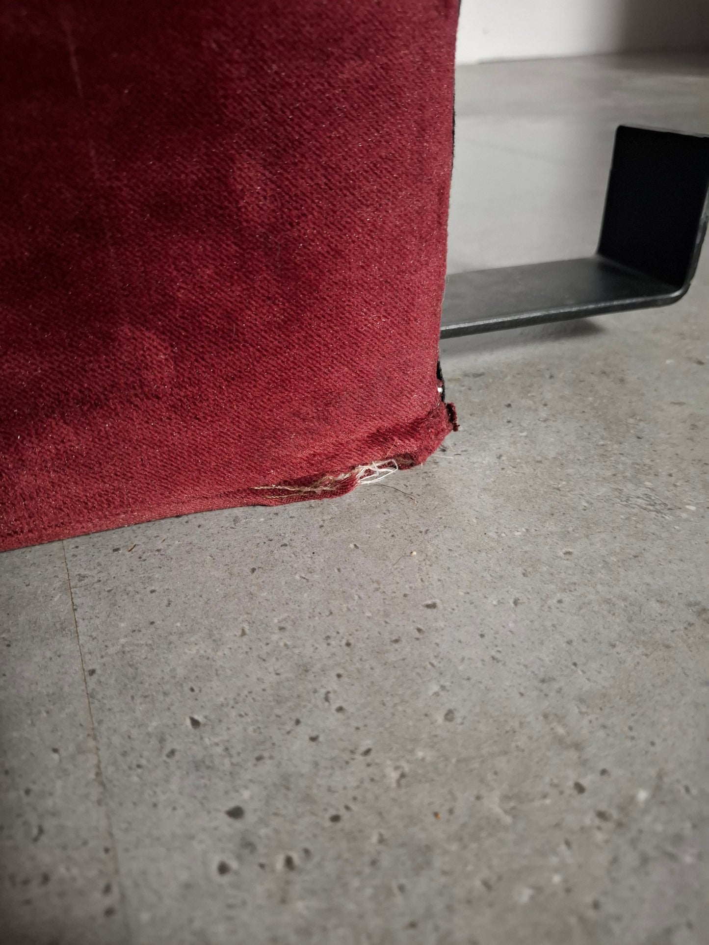 Velourse hoekbank | Bordeaux rood