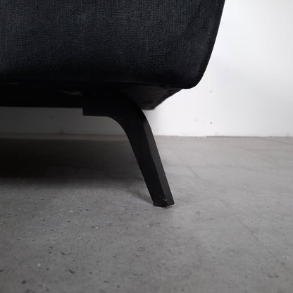 Velourse 2-zits hoekbank | Donker blauw