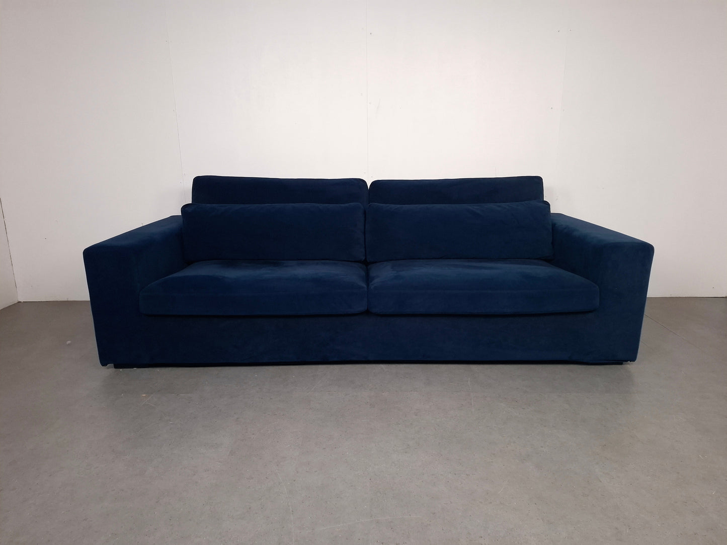 Velourse 4 zits bank | Blauw