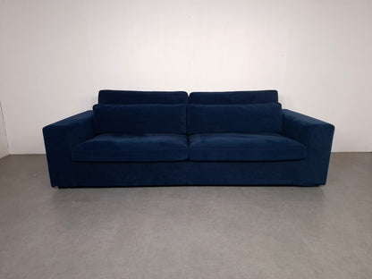 Velourse 4 zits bank | Blauw