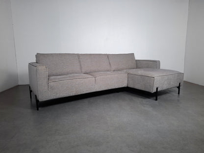 Moderne Rib Hoekbank | Licht grijs