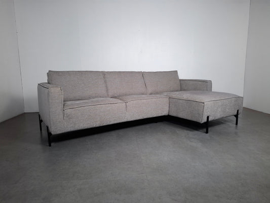 Moderne Rib Hoekbank | Licht grijs
