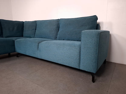 Hoekbank met Verplaatsbare Hoofdleuning | Aqua Blauw
