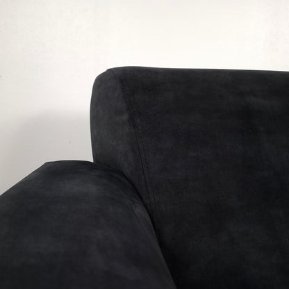 Velourse 2-zits hoekbank | Donker blauw