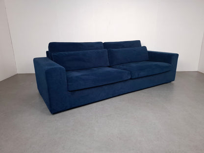 Velourse 4 zits bank | Blauw